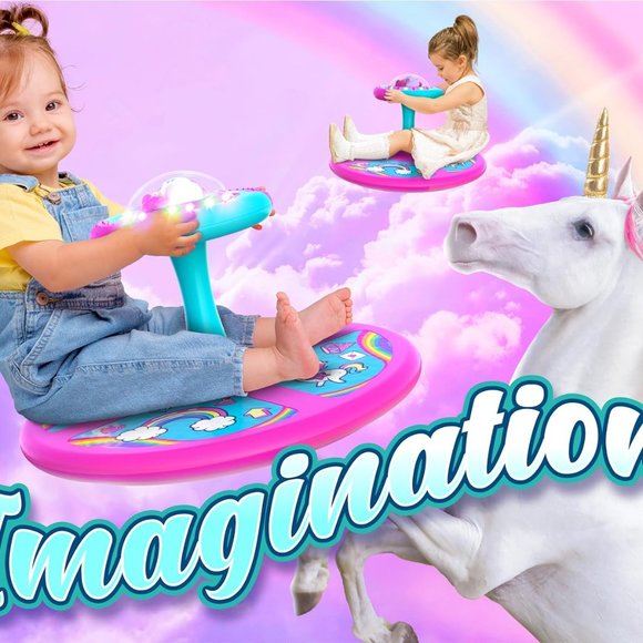 Light-Up Unicorn Twister | 360° Sit Twist and Spin, LED Lights & Music Toddler T - Picture 5 of 6